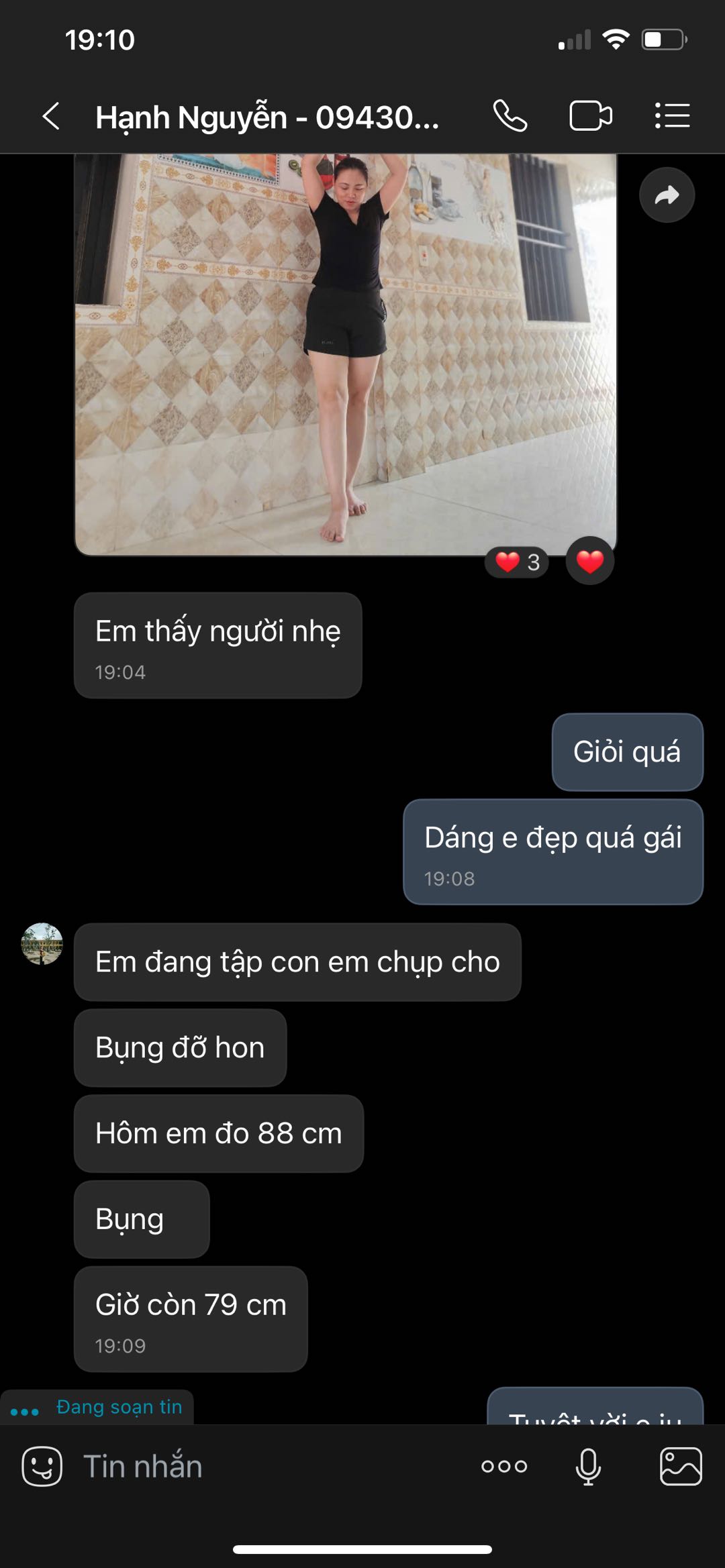 Khách nhắn: bụng đỡ to, người nhẹ